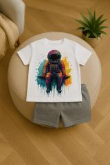 ÇOCUK ASTRONOT  BEYAZ TİŞÖRT TAKIMI-2 Lİ (7-8 YAŞ)