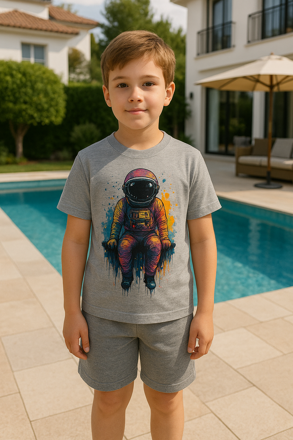 ÇOCUK ASTRONOT GRİ TİŞÖRT TAKIMI-2'Lİ (7-8 YAŞ)