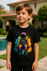 ÇOCUK ASTRONOT SİYAH TİŞÖRT TAKIMI - 2'Lİ (7-8 YAŞ)