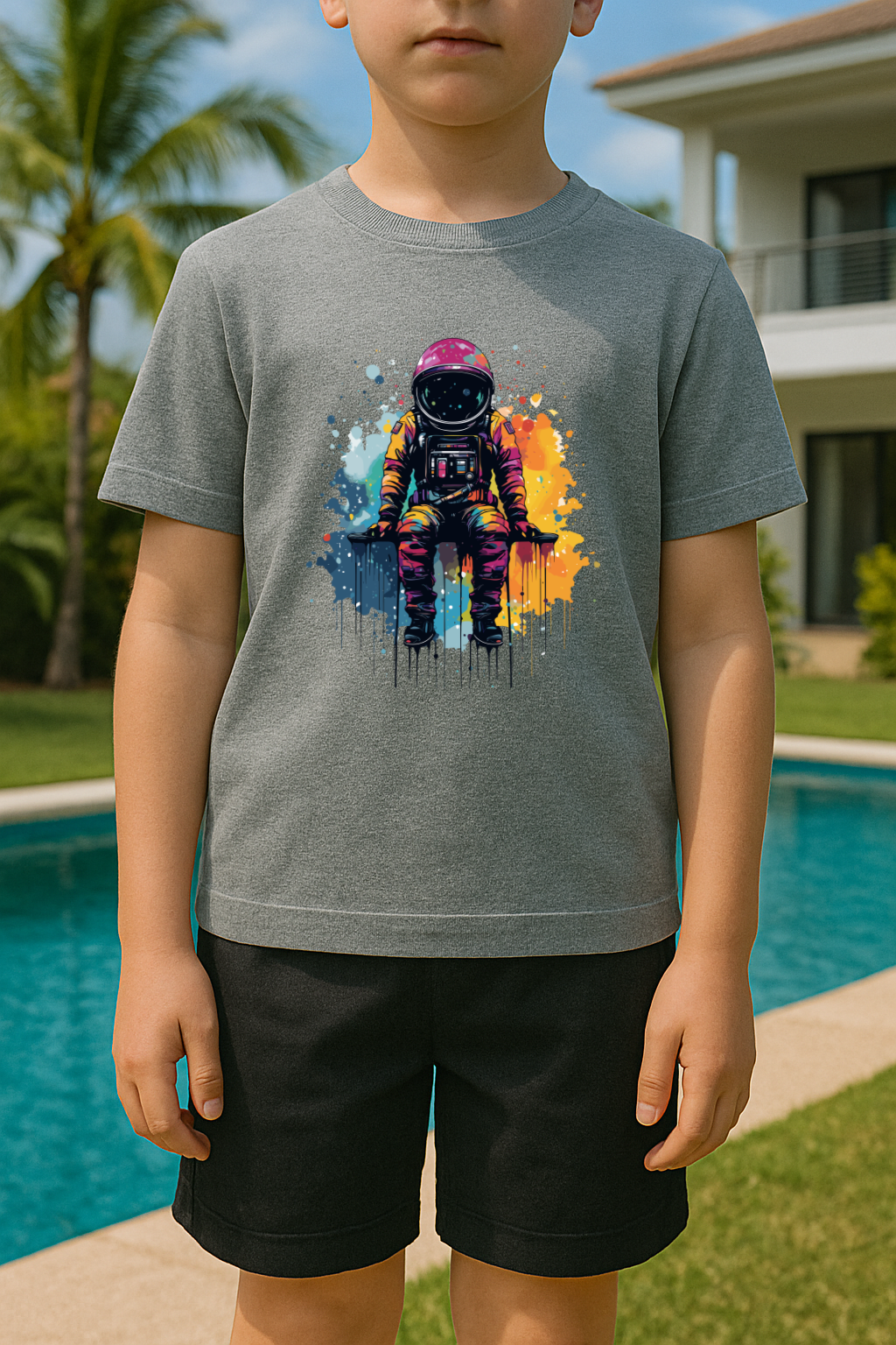 ÇOCUK ASTRONOT GRİ SİYAH TİŞÖRT TAKIMI-2'Lİ (7-8 YAŞ)